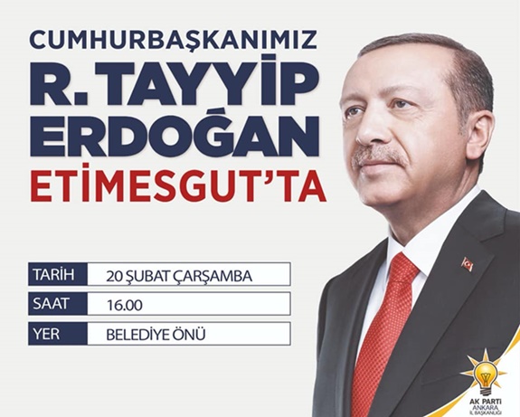 Cumhurbaşkanı Recep Tayyip Erdoğan Etimesgut’a Geliyor