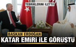Başkan Erdoğan Katar Emiri Al Sani ile görüştü! Tebriklerini iletti