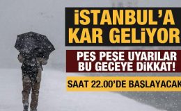 Son dakika: İstanbul’da kar yağışı bu gece 22.00’den itibaren etkisini gösterecek
