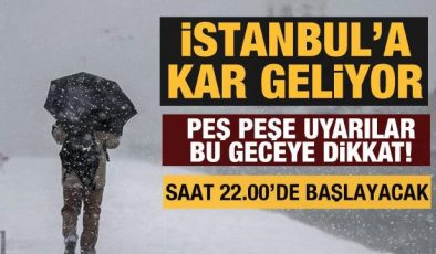 Son dakika: İstanbul’da kar yağışı bu gece 22.00’den itibaren etkisini gösterecek