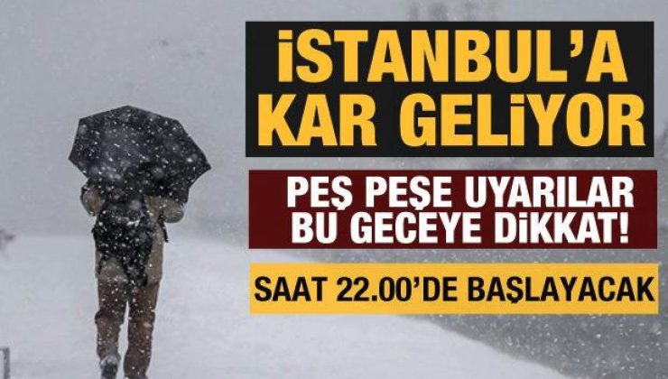 Son dakika: İstanbul’da kar yağışı bu gece 22.00’den itibaren etkisini gösterecek