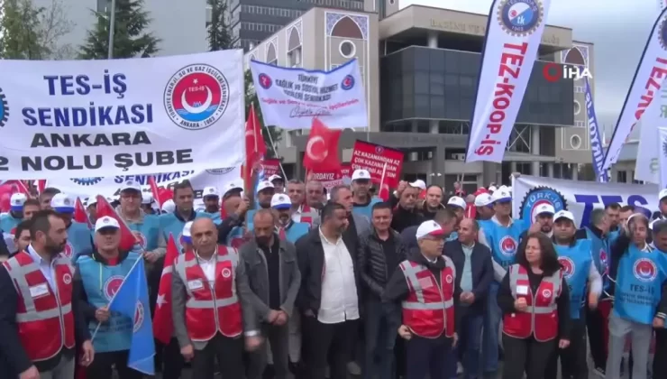 İşçiler Hazine ve Maliye Bakanlığı Önünde Eylem Düzenledi